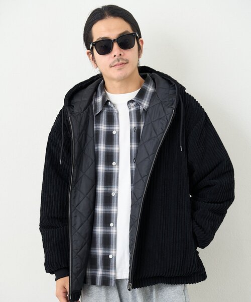 Kastane（カスタネ）の「【一部店舗限定/ユニセックス】BM コーデュロイ中綿パーカー（その他アウター・レディース・ブラック/カーキ・FREE）」の4枚目の写真