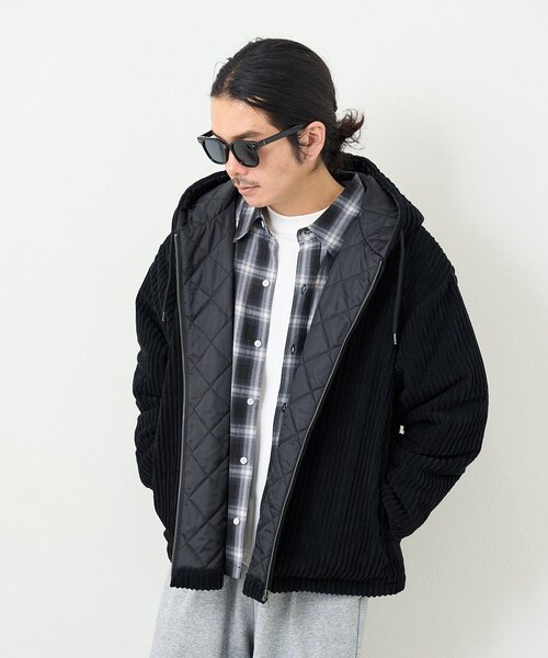 Kastane（カスタネ）の「【一部店舗限定/ユニセックス】BM コーデュロイ中綿パーカー（その他アウター・レディース・ブラック/カーキ・FREE）」の5枚目の写真