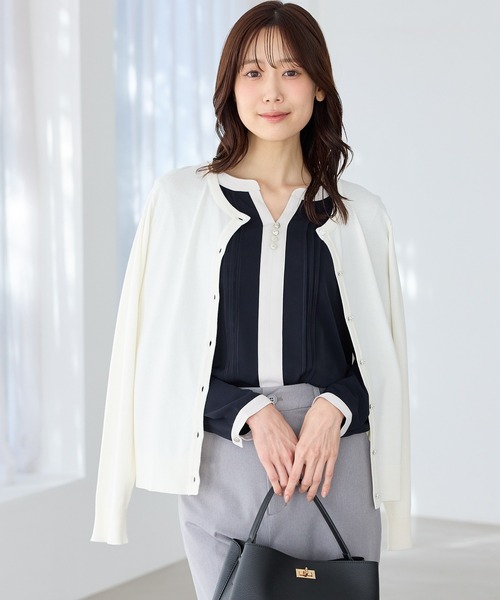 Honeys(ハニーズ)の「配色スキッパーブラウス(シャツ/ブラウス・レディース・ライトグリーン系/ネイビー/ラベンダー/ホワイト・3L/L/LL/M/S)」の17枚目の写真