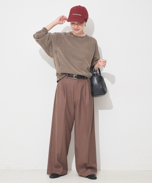 Collegiate Pacific（カレッジエイトパシフィック）の「《追加》Collegiate Pacific SLOBE別注 ダメージスウェット（スウェット・レディース・ブラウン/チャコールグレー・FREE）」の21枚目の写真