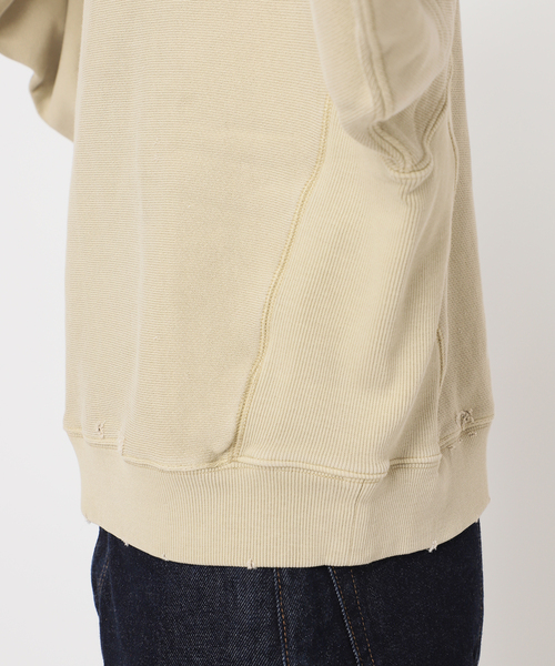 Collegiate Pacific（カレッジエイトパシフィック）の「《追加》Collegiate Pacific SLOBE別注 ダメージスウェット（スウェット・レディース・ブラウン/チャコールグレー・FREE）」の4枚目の写真