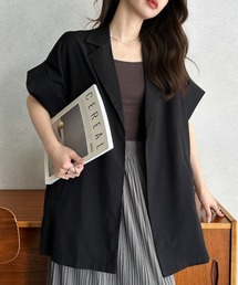 Eclat one（エクラワン）の「【Eclat one】袖口折り返し 半袖 テーラードジャケット（テーラードジャケット）」