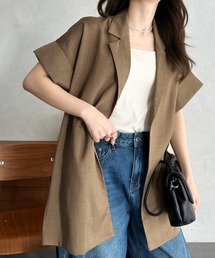 Eclat one（エクラワン）の「【Eclat one】袖口折り返し 半袖 テーラードジャケット（テーラードジャケット）」