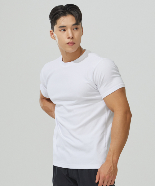 BLACK MONSTER FIT（ブラックモンスターフィット）の「コットンポリハーフスリーブ (ホワイト) / BM230106（Tシャツ/カットソー・メンズ・その他・MEDIUM/LARGE/X-LARGE/XX-LARGE）」の2枚目の写真