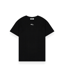 R-4（アールフォー）の「R-0052 / METALIC MUSCLE FIT - RIB SHORT(BLACK)（Tシャツ/カットソー）」