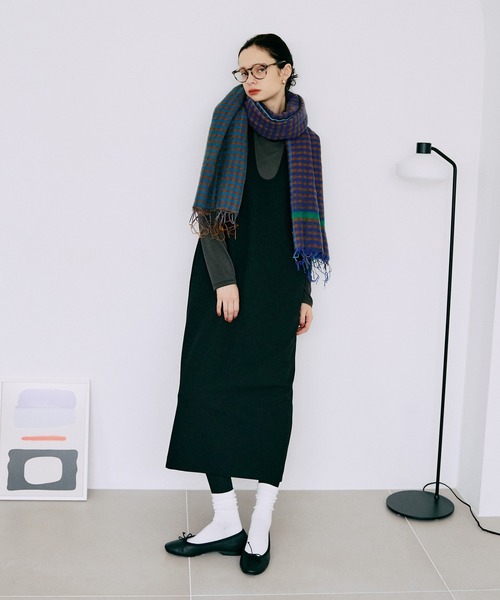 LA MARINE FRANCAISE(マリン フランセーズ)の「ジャージーUネックジャンスカ(ワンピース・レディース・ブラック/オリーブ・FREE)」の1枚目の写真