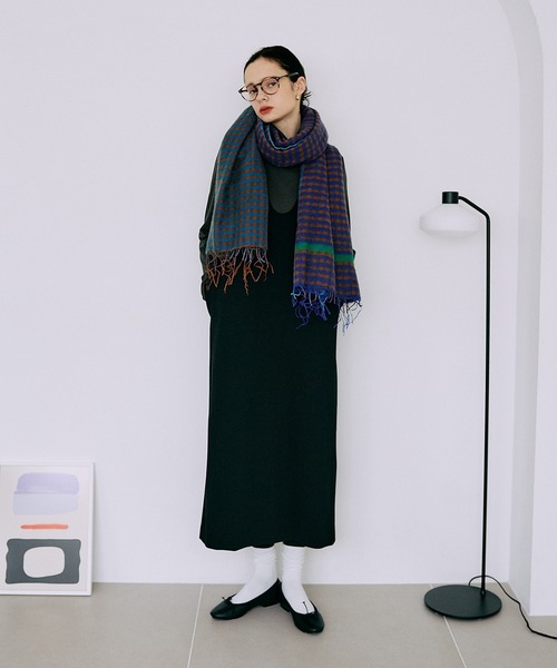 LA MARINE FRANCAISE(マリン フランセーズ)の「ジャージーUネックジャンスカ(ワンピース・レディース・ブラック/オリーブ・FREE)」の4枚目の写真