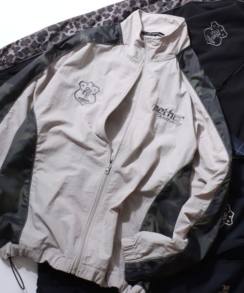 セール】All-over Pattern Switching Nylon Track Jacket/オーバー