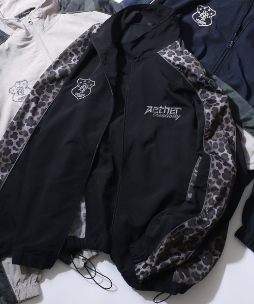 SITRY(シトリー)の「All-over Pattern Switching Nylon Track Jacket/オーバーサイズ 総柄切り替え ナイロン トラックジャケット ブルゾン(ナイロンジャケット・メンズ・ブラック/ライトグレー/ネイビー・S/M/L)」の2枚目の写真