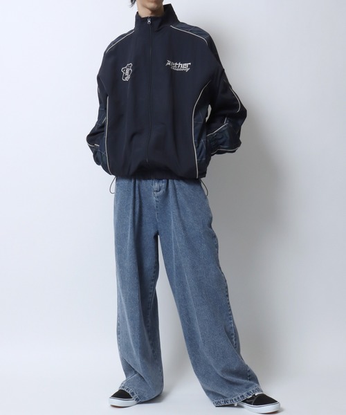 SITRY(シトリー)の「All-over Pattern Switching Nylon Track Jacket/オーバーサイズ 総柄切り替え ナイロン トラックジャケット ブルゾン(ナイロンジャケット・メンズ・ブラック/ライトグレー/ネイビー・S/M/L)」の16枚目の写真