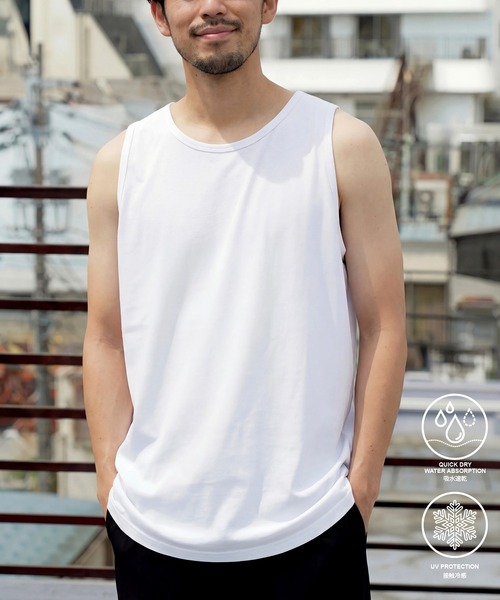MAISON CLUB（メゾンクラブ）の「【MAISON CLUB】Premium Cooling Dry Tank Top/ プレミアムクーリングドライタンクトップ　速乾/接触冷感　WILL（タンクトップ・メンズ・ブラック/ホワイト/グレー・XS/XL/L/M/S）」の2枚目の写真
