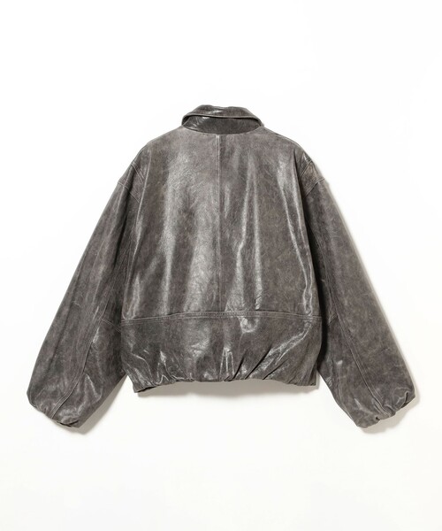 BEAMS(ビームス)の「ワイドショートフィット ゴートレザー ジップブルゾン(ブルゾン・メンズ・ブラウン/ブラック・L/M/S/XL)」の15枚目の写真