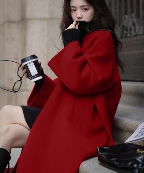 semplice（センプリチェ）の「ロングコート（その他アウター・レディース・レッド/ブラック・M/L）」の7枚目の写真