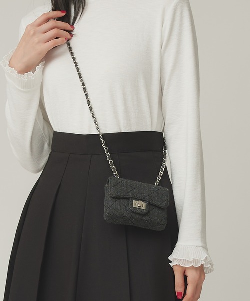 Narcissus（ナルシス）の「デニムショルダーバッグ/ミニショルダー（ショルダーバッグ・レディース・ブラック/ブルー・FREE）」の2枚目の写真