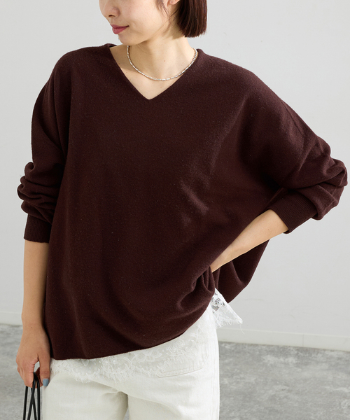 追加4》Fineニュージーウール ニュアンス Vプルオーバー（ニット