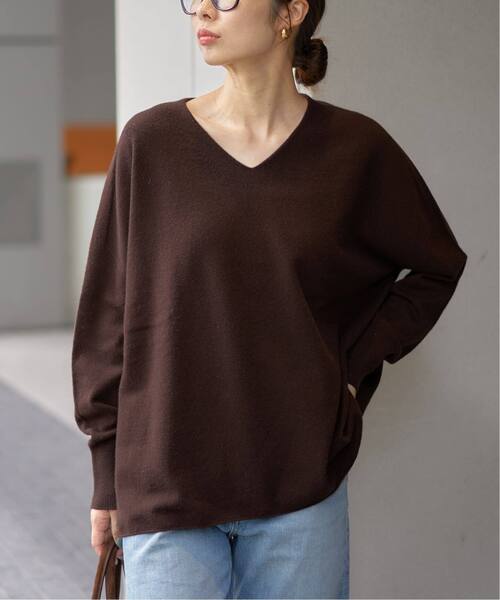 IENA（イエナ）の「《追加4》Fineニュージーウール ニュアンス Vプルオーバー（ニット/セーター・レディース・ブラウン/ホワイト/イエロー/ラベンダー・FREE）」の7枚目の写真