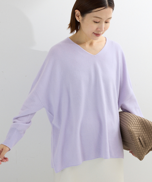 IENA（イエナ）の「《追加4》Fineニュージーウール ニュアンス Vプルオーバー（ニット/セーター・レディース・ブラウン/ホワイト/イエロー/ラベンダー・FREE）」の10枚目の写真