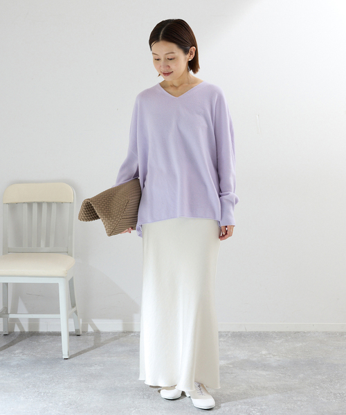 追加4》Fineニュージーウール ニュアンス Vプルオーバー（ニット