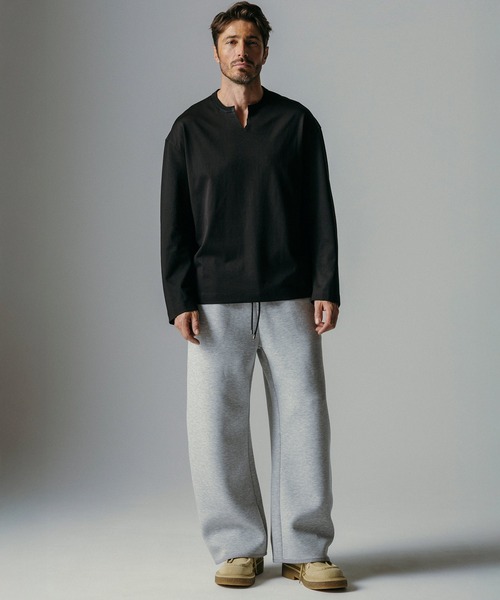 CIRCLEE(サークリー)の「CIRCLEE(サークリー)リラックス ワイドドロストパンツ(スウェットパンツ・メンズ・ライトグレー/ブラック・M)」の15枚目の写真