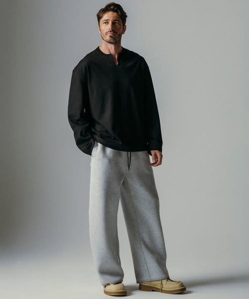 CIRCLEE(サークリー)の「CIRCLEE(サークリー)リラックス ワイドドロストパンツ(スウェットパンツ・メンズ・ライトグレー/ブラック・M)」の18枚目の写真