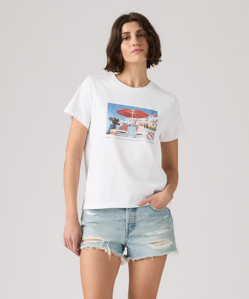 Levi's(リーバイス)の「Levi's/リーバイス グラフィックフェイバリットTシャツ(Tシャツ/カットソー・レディース・ホワイト・XS/S/M)」の2枚目の写真