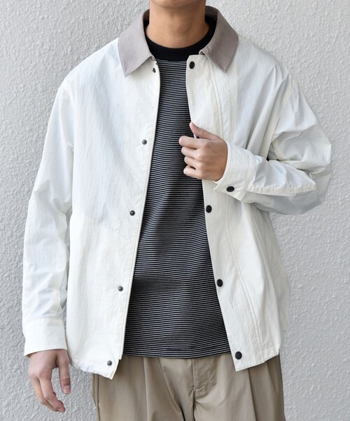 SHIPS any（シップス エニィ）の「【SHIPS any 別注】Bollington:〈洗濯機可能〉ショート ライト ハンティングジャケット◇（ブルゾン・メンズ・ストーン/チャコールグレー/ライトブルー/ネイビー・LARGE/MEDIUM）」の7枚目の写真