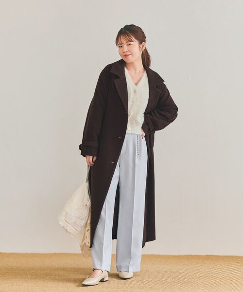 COHINA（コヒナ）の「セミダブルバックフレアウールコート 【低身長・小柄女性】（その他アウター・レディース・ピンク/グレー/ベージュ/ブラウン/オレンジ・SHORT/REGULAR）」の3枚目の写真