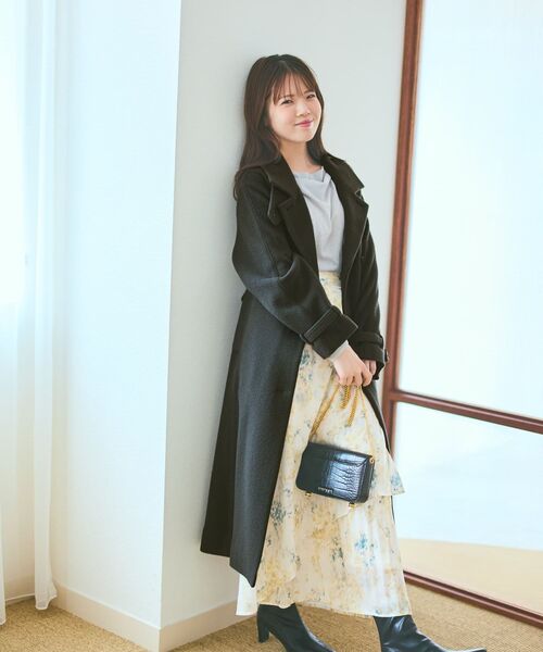 COHINA（コヒナ）の「セミダブルバックフレアウールコート 【低身長・小柄女性】（その他アウター・レディース・ピンク/グレー/ベージュ/ブラウン/オレンジ・SHORT/REGULAR）」の10枚目の写真