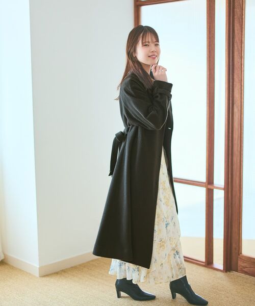 COHINA（コヒナ）の「セミダブルバックフレアウールコート 【低身長・小柄女性】（その他アウター・レディース・ピンク/グレー/ベージュ/ブラウン/オレンジ・SHORT/REGULAR）」の11枚目の写真