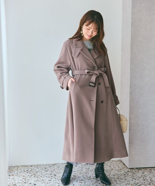 COHINA（コヒナ）の「セミダブルバックフレアウールコート 【低身長・小柄女性】（その他アウター・レディース・ピンク/グレー/ベージュ/ブラウン/オレンジ・SHORT/REGULAR）」の17枚目の写真