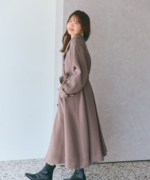 COHINA（コヒナ）の「セミダブルバックフレアウールコート 【低身長・小柄女性】（その他アウター・レディース・ピンク/グレー/ベージュ/ブラウン/オレンジ・SHORT/REGULAR）」の18枚目の写真