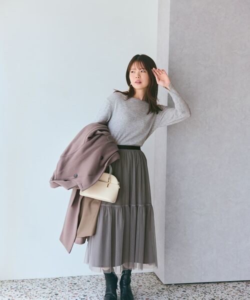COHINA（コヒナ）の「セミダブルバックフレアウールコート 【低身長・小柄女性】（その他アウター・レディース・ピンク/グレー/ベージュ/ブラウン/オレンジ・SHORT/REGULAR）」の20枚目の写真