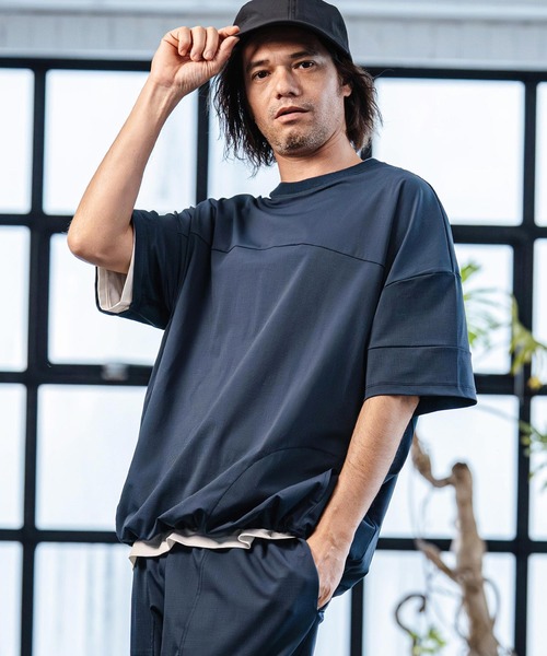 CAMBIO(カンビオ)の「mt10186-Stretch Nylon Short Sleeve Pullover ストレッチナイロンTシャツ(S66126cmb)(Tシャツ/カットソー・メンズ・ライトグレー/ブラック/ネイビー/チャコール・S/M/L)」の1枚目の写真