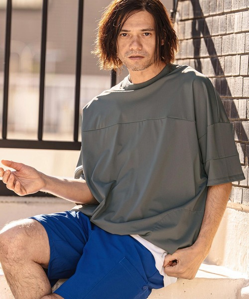 CAMBIO(カンビオ)の「mt10186-Stretch Nylon Short Sleeve Pullover ストレッチナイロンTシャツ(S66126cmb)(Tシャツ/カットソー・メンズ・ライトグレー/ブラック/ネイビー/チャコール・S/M/L)」の4枚目の写真