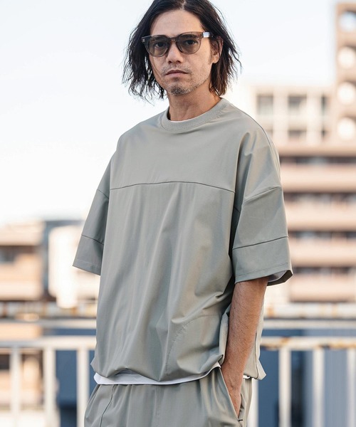 CAMBIO(カンビオ)の「mt10186-Stretch Nylon Short Sleeve Pullover ストレッチナイロンTシャツ(S66126cmb)(Tシャツ/カットソー・メンズ・ライトグレー/ブラック/ネイビー/チャコール・S/M/L)」の3枚目の写真