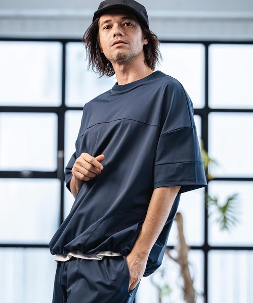CAMBIO(カンビオ)の「mt10186-Stretch Nylon Short Sleeve Pullover ストレッチナイロンTシャツ(S66126cmb)(Tシャツ/カットソー・メンズ・ライトグレー/ブラック/ネイビー/チャコール・S/M/L)」の5枚目の写真