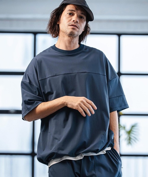 CAMBIO(カンビオ)の「mt10186-Stretch Nylon Short Sleeve Pullover ストレッチナイロンTシャツ(S66126cmb)(Tシャツ/カットソー・メンズ・ライトグレー/ブラック/ネイビー/チャコール・S/M/L)」の6枚目の写真