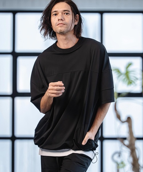CAMBIO(カンビオ)の「mt10186-Stretch Nylon Short Sleeve Pullover ストレッチナイロンTシャツ(S66126cmb)(Tシャツ/カットソー・メンズ・ライトグレー/ブラック/ネイビー/チャコール・S/M/L)」の9枚目の写真