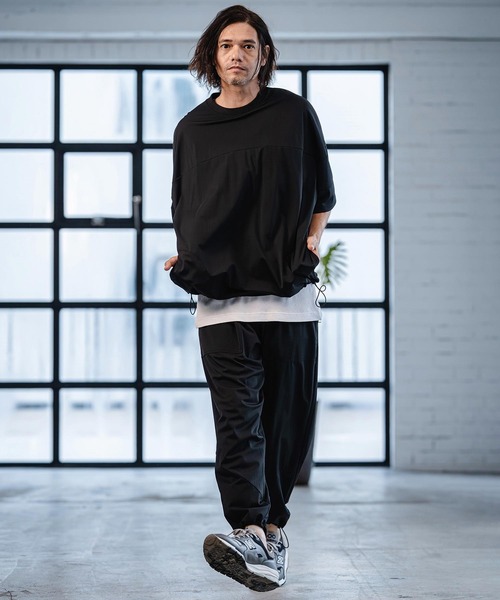 CAMBIO(カンビオ)の「mt10186-Stretch Nylon Short Sleeve Pullover ストレッチナイロンTシャツ(S66126cmb)(Tシャツ/カットソー・メンズ・ライトグレー/ブラック/ネイビー/チャコール・S/M/L)」の11枚目の写真