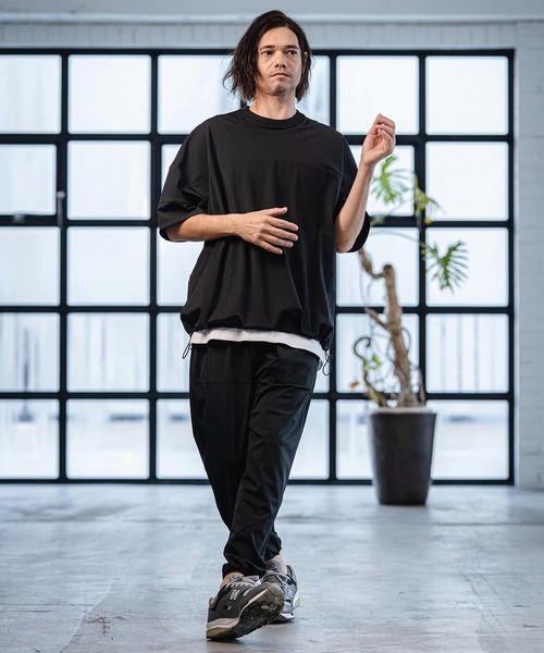 CAMBIO(カンビオ)の「mt10186-Stretch Nylon Short Sleeve Pullover ストレッチナイロンTシャツ(S66126cmb)(Tシャツ/カットソー・メンズ・ライトグレー/ブラック/ネイビー/チャコール・S/M/L)」の12枚目の写真