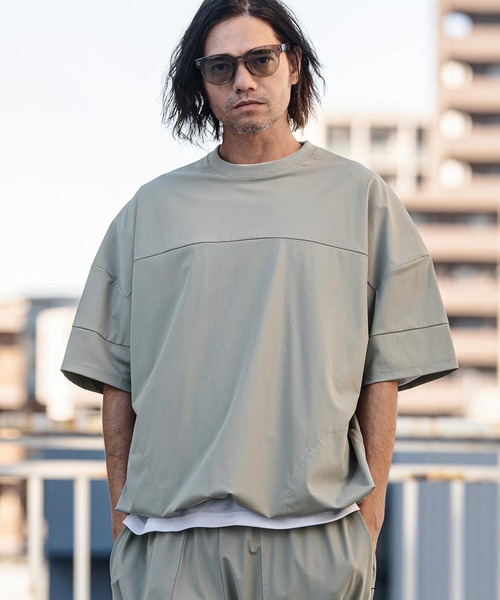 CAMBIO(カンビオ)の「mt10186-Stretch Nylon Short Sleeve Pullover ストレッチナイロンTシャツ(S66126cmb)(Tシャツ/カットソー・メンズ・ライトグレー/ブラック/ネイビー/チャコール・S/M/L)」の17枚目の写真