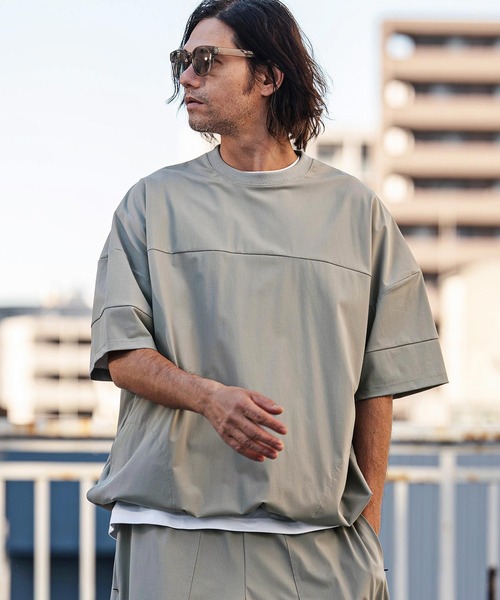 CAMBIO(カンビオ)の「mt10186-Stretch Nylon Short Sleeve Pullover ストレッチナイロンTシャツ(S66126cmb)(Tシャツ/カットソー・メンズ・ライトグレー/ブラック/ネイビー/チャコール・S/M/L)」の18枚目の写真