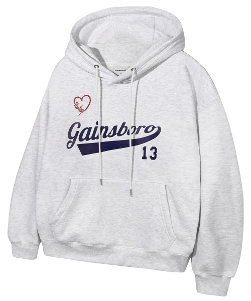 GAINSBORO(ゲインズボロ)の「LOVE チームロゴ フードパーカー_ホワイトメランジ(パーカー・レディース・ホワイト・S/M/L/XL)」の1枚目の写真