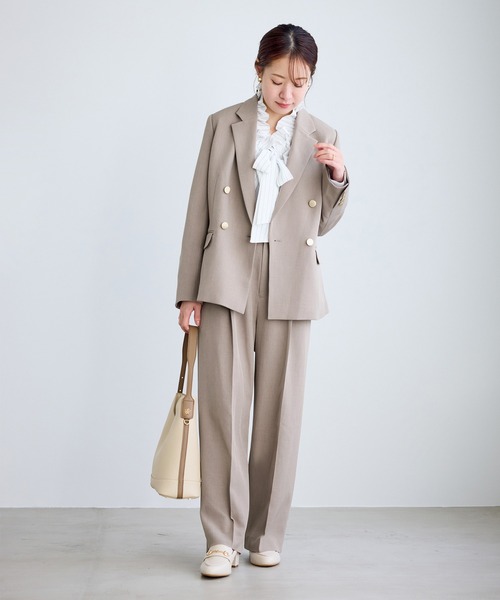 ROPE' PICNIC（ロペピクニック）の「【低身長・小柄さんサイズ】クリアツイルワイドパンツ/セレモニー・セットアップ対応（その他パンツ・レディース・ネイビー/グレー/ベージュ系その他2/グリーン系その他・M/S）」の10枚目の写真