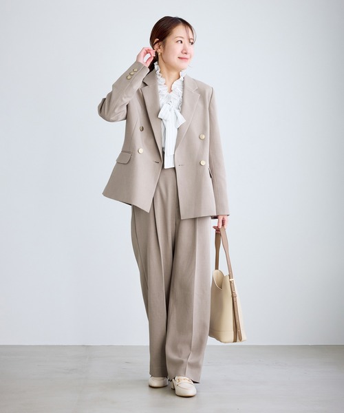 ROPE' PICNIC（ロペピクニック）の「【低身長・小柄さんサイズ】クリアツイルワイドパンツ/セレモニー・セットアップ対応（その他パンツ・レディース・ネイビー/グレー/ベージュ系その他2/グリーン系その他・M/S）」の11枚目の写真