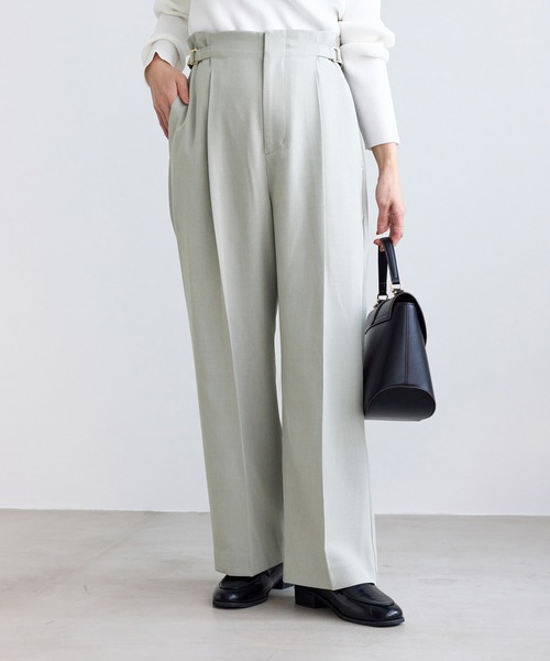 ROPE' PICNIC（ロペピクニック）の「【低身長・小柄さんサイズ】クリアツイルワイドパンツ/セレモニー・セットアップ対応（その他パンツ・レディース・ネイビー/グレー/ベージュ系その他2/グリーン系その他・M/S）」の18枚目の写真