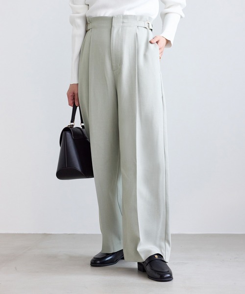 ROPE' PICNIC（ロペピクニック）の「【低身長・小柄さんサイズ】クリアツイルワイドパンツ/セレモニー・セットアップ対応（その他パンツ・レディース・ネイビー/グレー/ベージュ系その他2/グリーン系その他・M/S）」の19枚目の写真