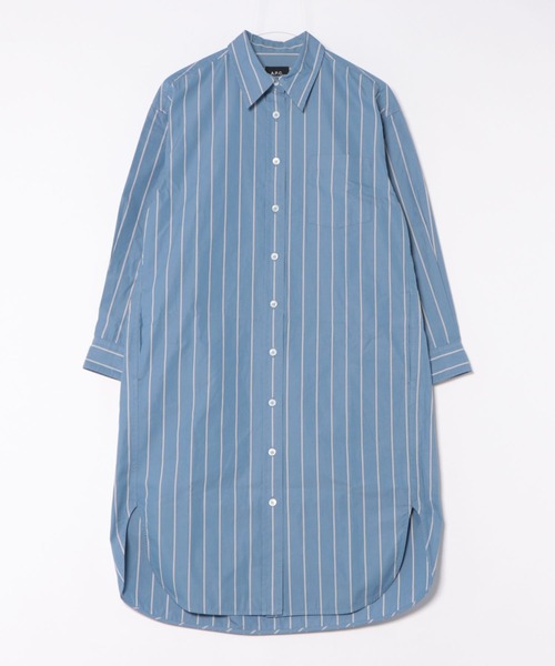 A.P.C.(アーペーセー)の「ROBE CHEMISE COURTE(ワンピース・レディース・ブルー・34/36)」の1枚目の写真