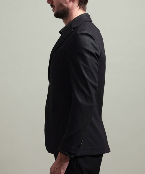 HIDEAWAYS NICOLE（ハイダウェイニコル）の「【HIDEAWAYS BLACK】ガムストレッチブライトシャンブレー2Bジャケット（テーラードジャケット・メンズ・ネイビー/ブラック・M/L/XL）」の6枚目の写真