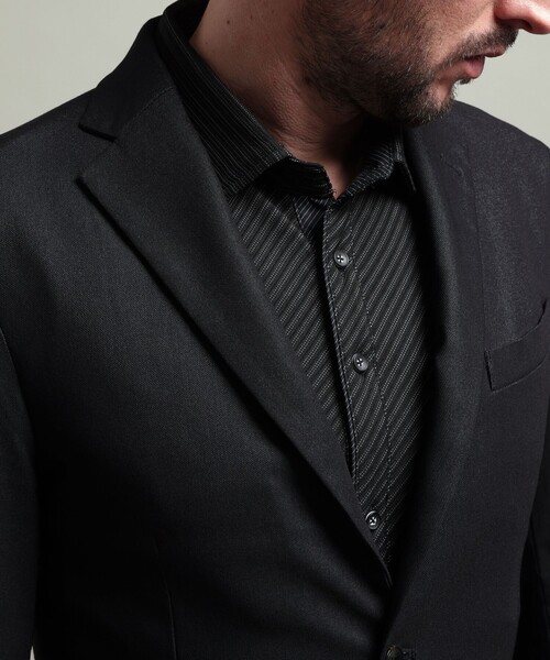 HIDEAWAYS NICOLE（ハイダウェイニコル）の「【HIDEAWAYS BLACK】ガムストレッチブライトシャンブレー2Bジャケット（テーラードジャケット・メンズ・ネイビー/ブラック・M/L/XL）」の8枚目の写真